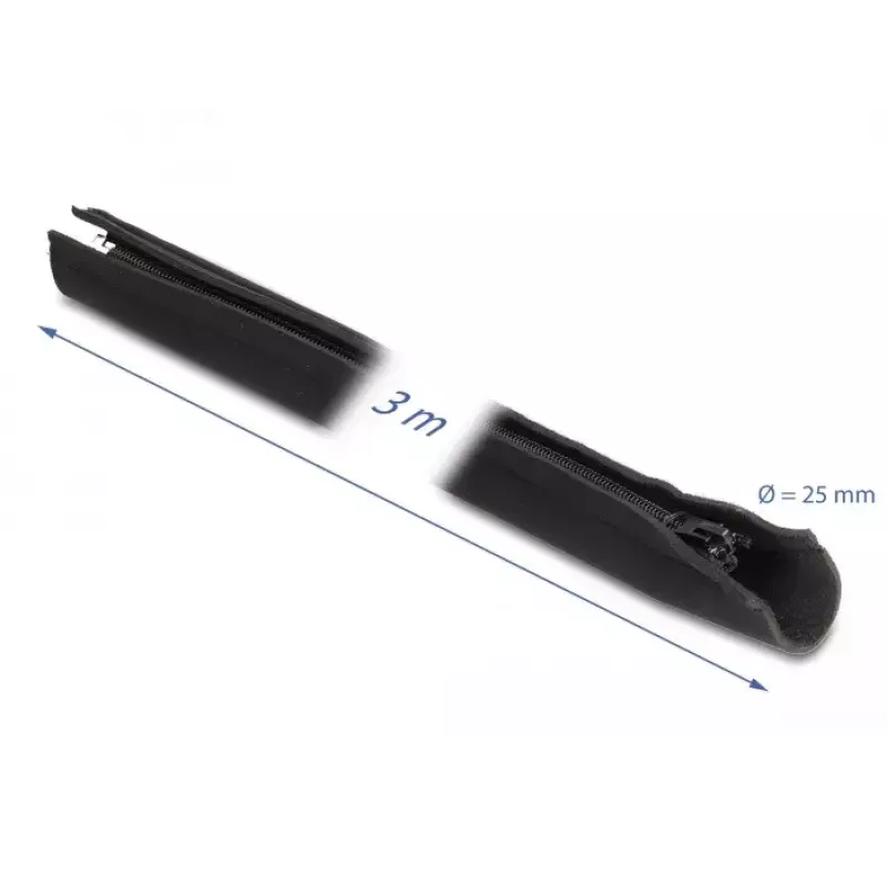 DeLOCK Neopreninis kabelių movimas lankstus su užtrauktuku 3 m x 100 mm juodas