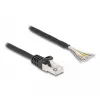 DeLOCK RJ50 (vyriškas) į atvirus laidų galus S/FTP 1 m juodas kabelis