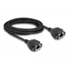 DeLOCK RJ50 prailginimo kabelis moteriška į moterišką S/FTP 5 m juodas
