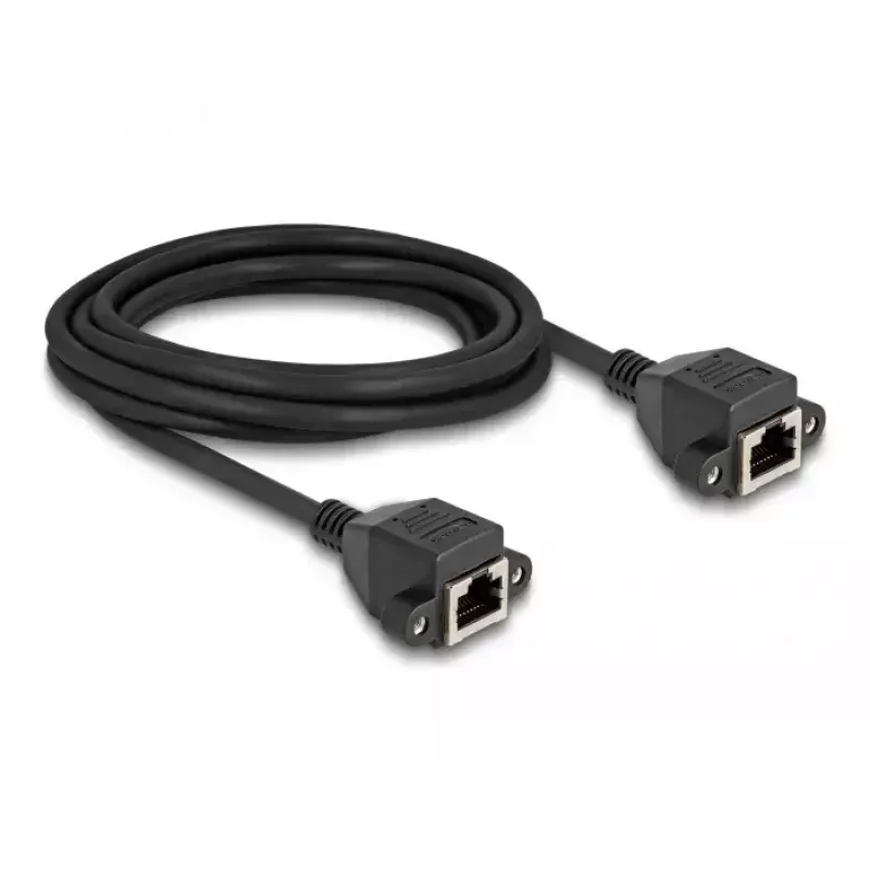 DeLOCK RJ50 prailginimo kabelis moteriška į moterišką S/FTP 5 m juodas
