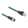 DeLOCK M12 adapterio kabelis A-koduotas 8 kontaktų moteriškas į RJ45 vyrišką 50 cm