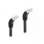 Tinklo kabelis DeLOCK RJ45 Cat.6A S/FTP 45° žemyn lenktu kaiščiu 0,5 m juodas