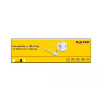 DeLOCK 11497 Kištukinis lizdas CEE 7/3 + USB baltas 250V 16A