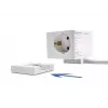 DeLOCK 11497 3-iejų lizdų kištukinis kubas su 1,5 m ilgintuvo kabeliu, USB įkrovikliu, apsauga nuo vaikų, baltas