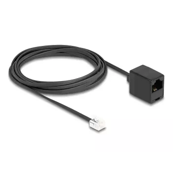 DeLOCK telefono kabelis RJ11 kištukas – RJ45 lizdas, juodas, 3 m