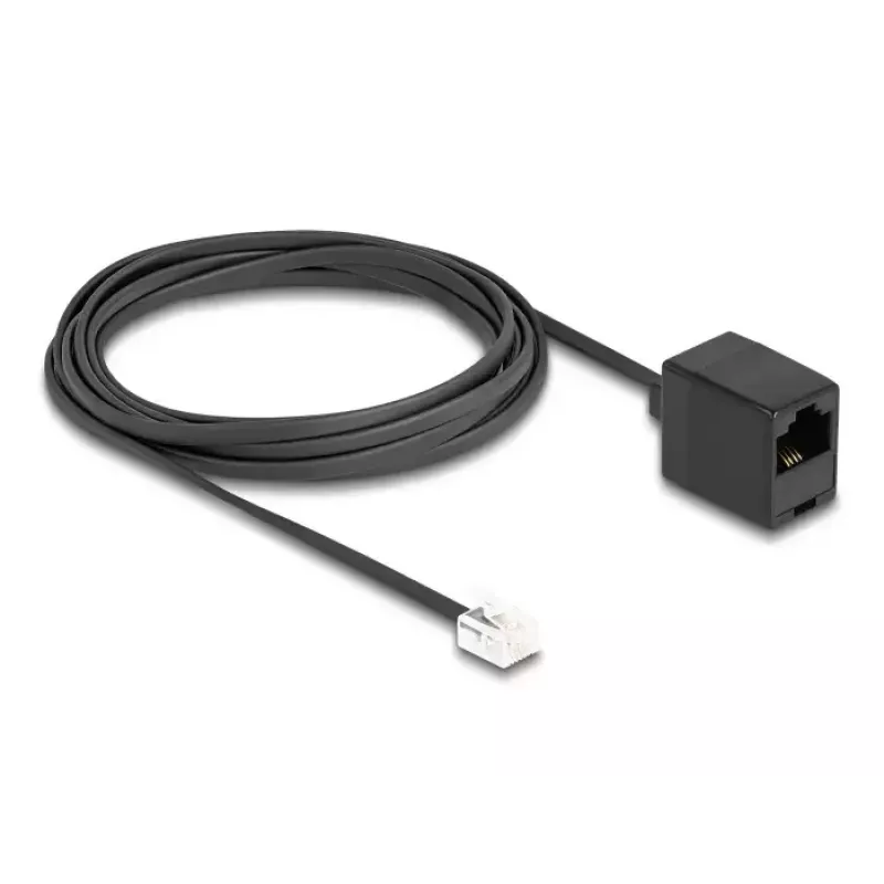 DeLOCK telefono kabelis RJ11 kištukas – RJ45 lizdas, juodas, 3 m
