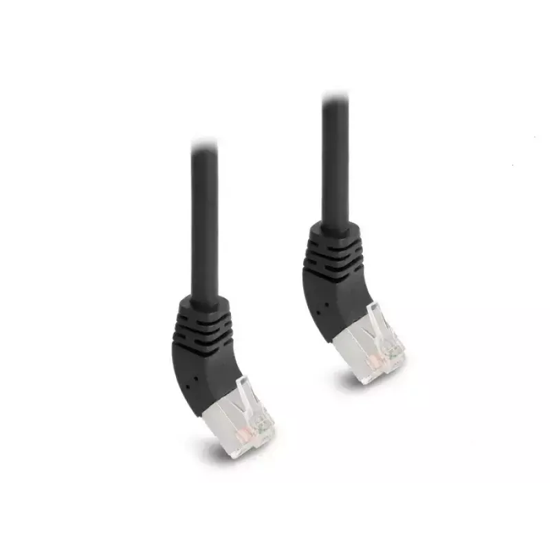 DeLOCK RJ45 Cat.6A tinklo kabelis 45° kampu 0,5 m juodas