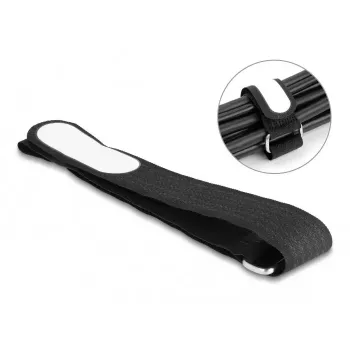 Kabelio raištis su lipnia juosta DeLOCK 457x25mm juodas 5 vnt.