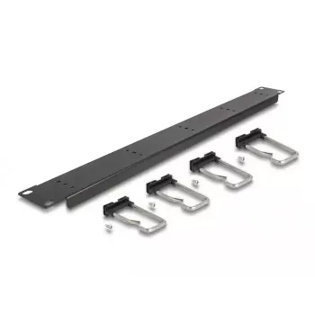 Kabelių valdymo panelė DeLOCK 19 colių 66918 su 5 metaliniais kabliukais juoda