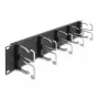 Kabelių tvarkymo panelė DeLOCK 19 colių 66919 su 10 metalinių kabliukų juoda