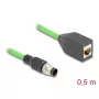 DeLOCK 60570 pramoninis Ethernet kabelis, M12, 0,5 m, UL 94