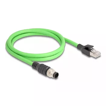Tinklo kabelis DeLOCK M12 A-koduotas 8 kontaktų kištukas į RJ45 kištuką PUR (TPU) 5 m