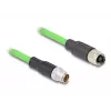 Tinklo laidas DeLOCK M12 X-koduotas 8 kontaktų vyriškas į moterišką PUR (TPU) 2 m