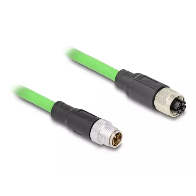 Tinklo laidas DeLOCK M12 X-koduotas 8 kontaktų vyriškas į moterišką PUR (TPU) 2 m