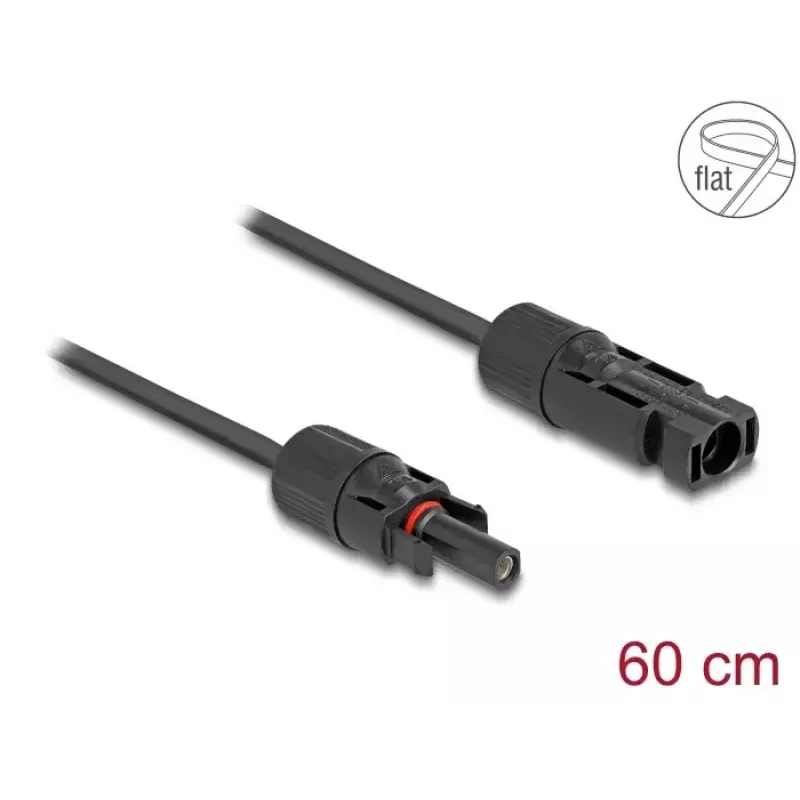 DeLOCK DL4 plokščias saulės kabelis vyriškas–moteriškas 60 cm juodas 3,3 mm²