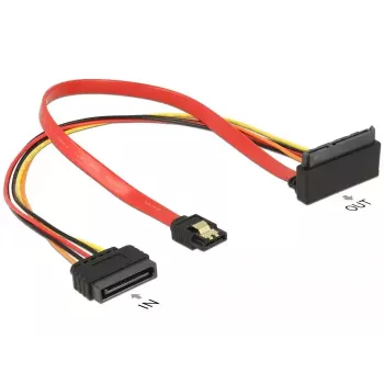 SATA kabelis DeLOCK 85515 SATA 15 kontaktų 1 x SATA 22 kontaktų 1 x SATA 7 kontaktų įvairiaspalvis