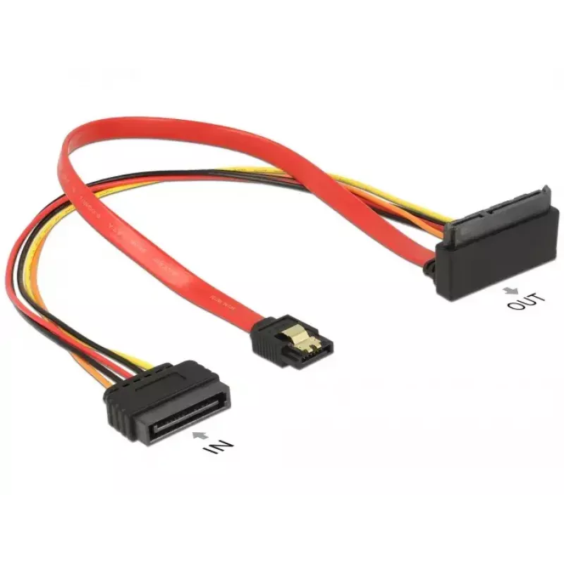 SATA kabelis DeLOCK 85515 SATA 15 kontaktų 1 x SATA 22 kontaktų 1 x SATA 7 kontaktų įvairiaspalvis