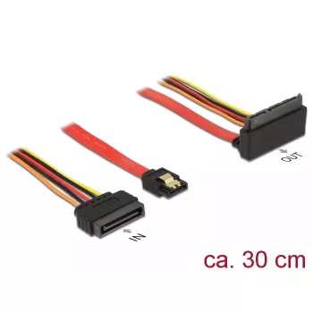 SATA kabelis DeLOCK 85515 SATA 15 kontaktų 1 x SATA 22 kontaktų 1 x SATA 7 kontaktų įvairiaspalvis