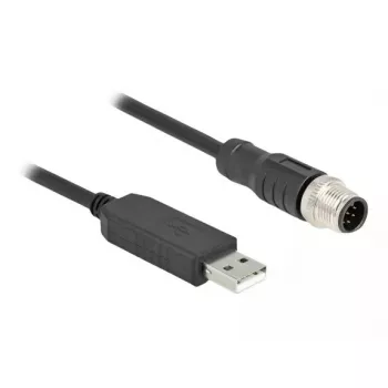 DeLOCK jutiklio/vykdiklio kabelis 1,8 m M12 USB 2.0 Type-A juodas