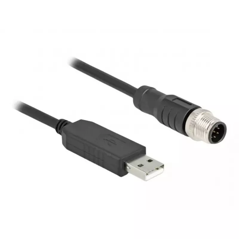 DeLOCK jutiklio/vykdiklio kabelis 1,8 m M12 USB 2.0 Type-A juodas