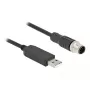 DeLOCK jutiklio/vykdiklio kabelis 1,8 m M12 USB 2.0 Type-A juodas