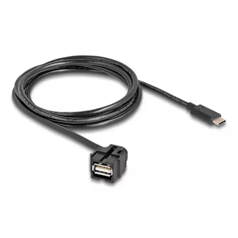 DeLOCK Keystone modulis USB 2.0 A lizdas į USB Type-C kištuką 250° 1,5 m