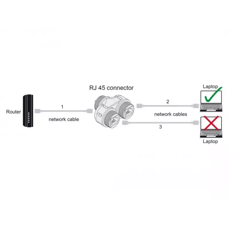 DeLOCK RJ45 jungtis į 2 x RJ45 lizdus Cat.6A vandeniui atspari