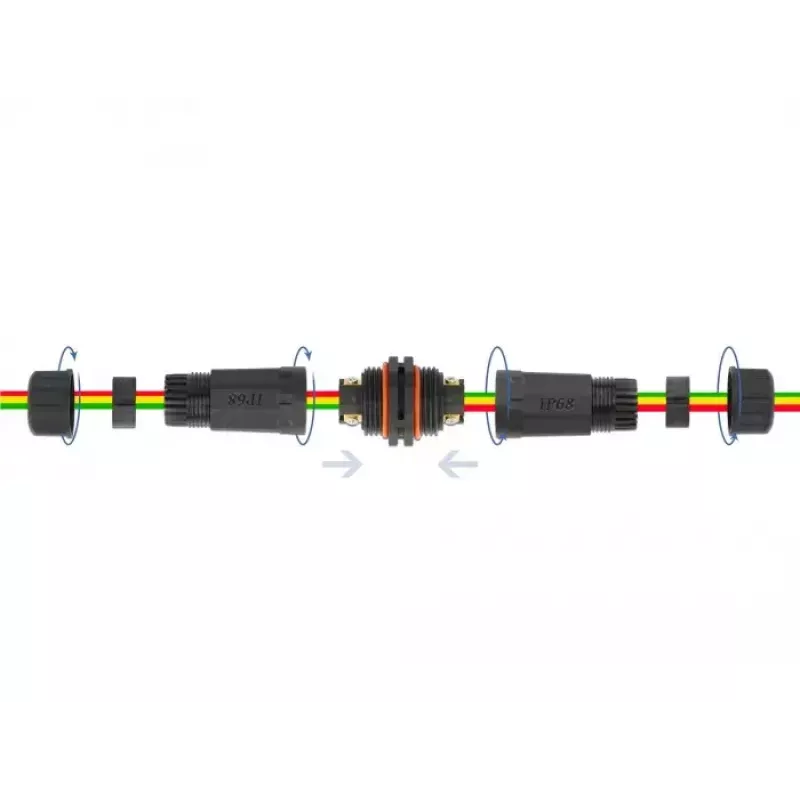 Elektros laidų jungtis DELOCK 86913 tiesi 85–260 V juoda 25×114 mm