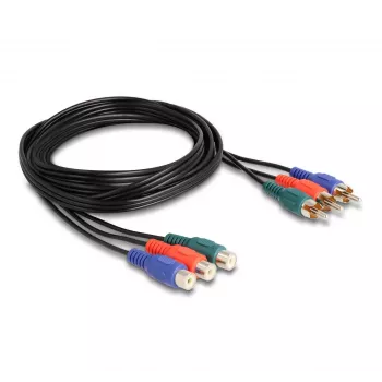 DeLOCK RCA RGB ilginimo laidas 3x kištukas į 3x lizdas 1 m