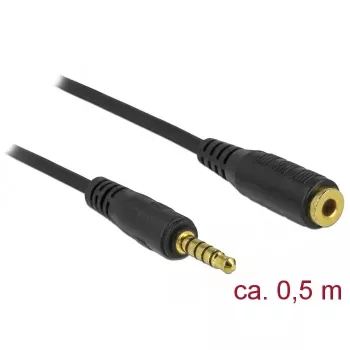 Audio ilginimo laidas DeLOCK 85700 0,5 m 3,5 mm juodas