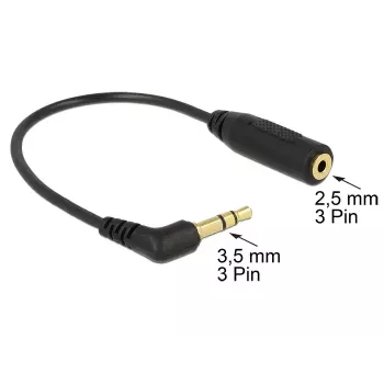 Garso adapteris DeLOCK 0.17m 2.5mm/3.5mm juodas