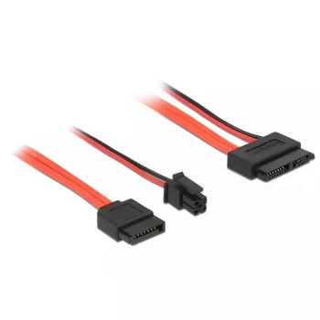 SATA kabelis DeLOCK 0,3 m SATAIII 7p + 4p / Slim SATAIII 13p