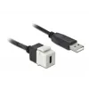Keystone modulis DeLOCK 86382 plokščias juodas baltas USB C