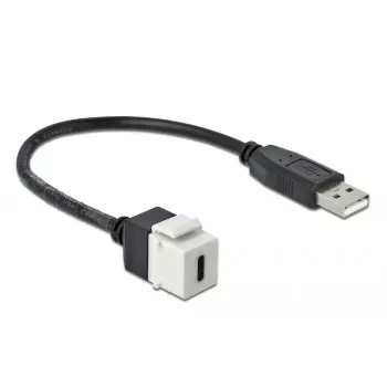 Keystone modulis DeLOCK 86382 plokščias juodas baltas USB C