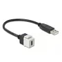 Keystone modulis DeLOCK 86382 plokščias juodas baltas USB C