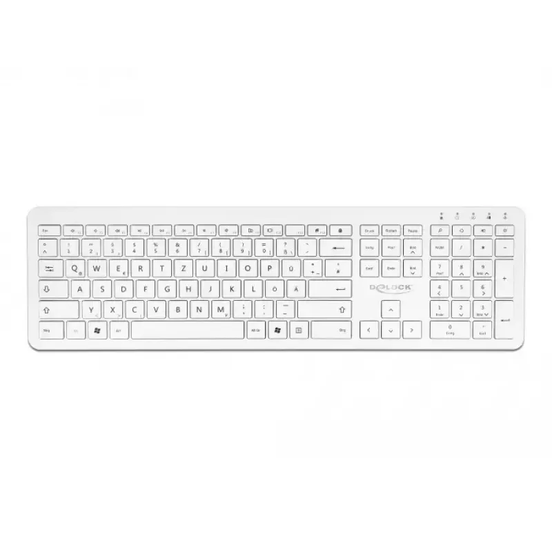 Belaidė klaviatūra DeLOCK 12014 RF Wireless QWERTZ vokiška balta