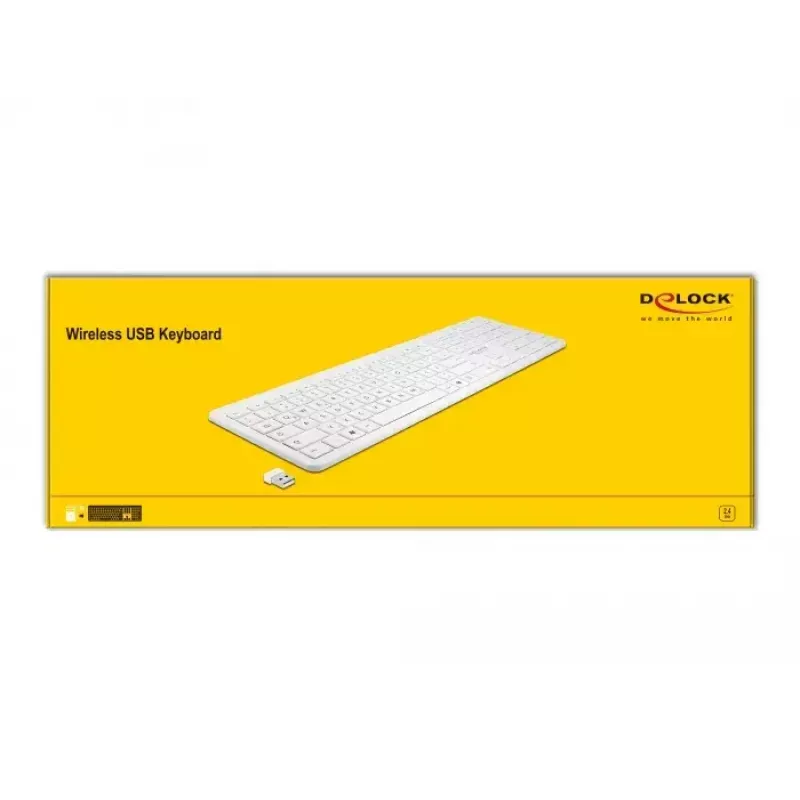 Belaidė klaviatūra DeLOCK 12014 RF Wireless QWERTZ vokiška balta