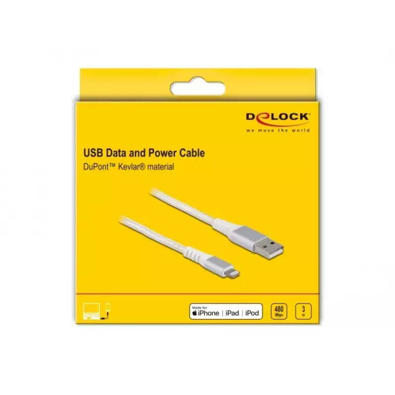 DeLOCK USB duomenų ir įkrovimo laidas iPhone iPad iPod 3 m Lightning