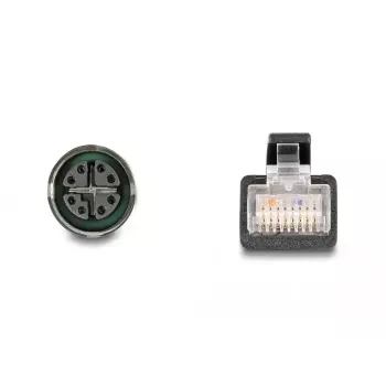 DeLOCK M12 adapterinis kabelis X-coded 8 kontaktų moteriškas į RJ45 vyrišką 50 cm