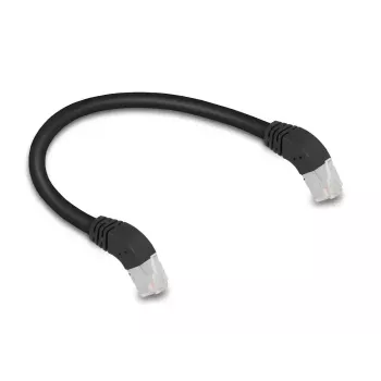 DeLOCK RJ45 Cat.6A S/FTP tinklo kabelis 45° žemyn 0,25 m juodas