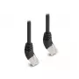 DeLOCK RJ45 Cat.6A S/FTP tinklo kabelis 45° žemyn 0,25 m juodas