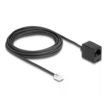DeLOCK telefono kabelis RJ11 kištukas į RJ45 lizdą juodas 5 m