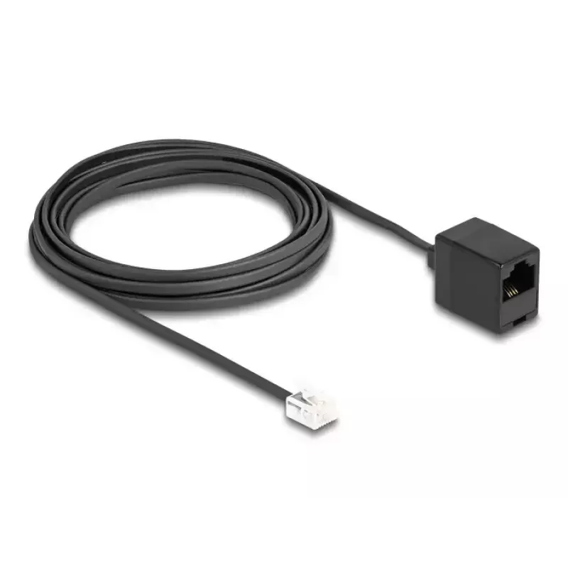 DeLOCK telefono kabelis RJ11 kištukas į RJ45 lizdą juodas 5 m