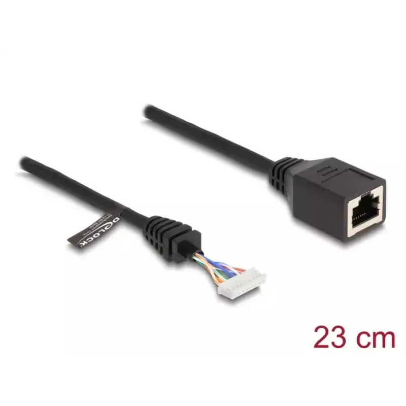 DeLOCK 88006 tinklo kabelis RJ45 lizdas į moterišką smeigtukų antraštę Cat5e 0,23 m juodas