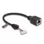 DeLOCK 88006 tinklo kabelis RJ45 lizdas į moterišką smeigtukų antraštę Cat5e 0,23 m juodas