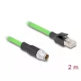 Tinklo kabelis DeLOCK M12 X-coded 8 pin kištukas į RJ45 kištuką PUR TPU 2 m