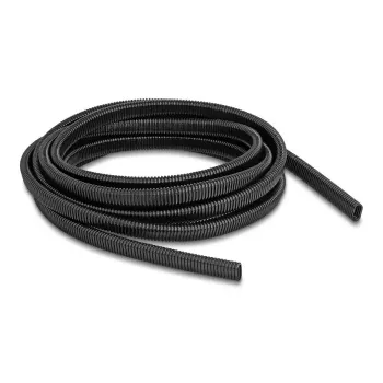 DELOCK plastikinis lankstus ovalus kabelių apsauginis gofruotas vamzdelis 13,6 x 6,3 mm, 5 m, juodas