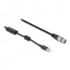 DeLOCK garso laidas 3 m XLR 3 kontaktų USB-A juodas sidabrinis 84178