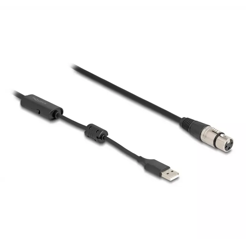 DeLOCK garso laidas 3 m XLR 3 kontaktų USB-A juodas sidabrinis 84178