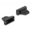 Kabelio gaubtas DELOCK D-Sub 9 kontaktų, plokščiam kabeliui, plastikinis, juodas, 25×32×14 mm